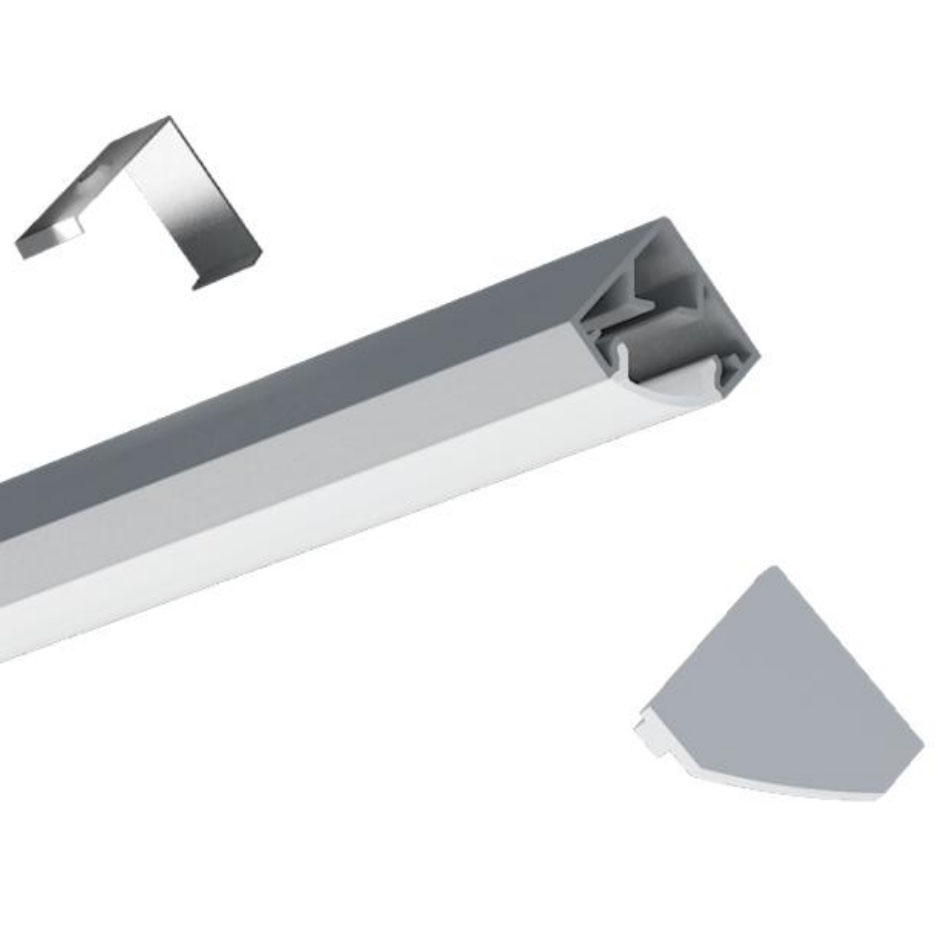 LED Light Diffuser Corner Channel Aluminum Profile For 10mm LED Rope Lights